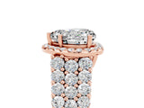 Rose gold Heart Cut Halo Pavé Diamond Engagement Ring with Split Shank and Four-Prong Setting_5