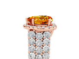 Rose gold Heart Cut Halo Pavé Diamond Engagement Ring with Split Shank and Four-Prong Setting_5