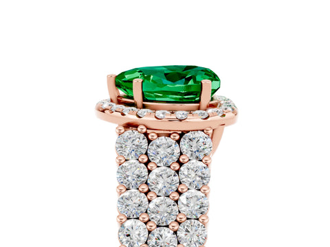 Rose gold Heart Cut Halo Pavé Diamond Engagement Ring with Split Shank and Four-Prong Setting_5