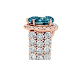 Rose gold Heart Cut Halo Pavé Diamond Engagement Ring with Split Shank and Four-Prong Setting_5