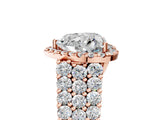 Rose gold Heart Cut Halo Pavé Diamond Engagement Ring with Split Shank and Four-Prong Setting_8