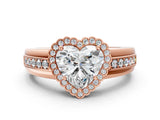 Rose gold Heart Cut Halo Pave Band Four-Prong Ring_60
