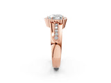 Rose gold Heart Cut Halo Pave Band Four-Prong Ring_62