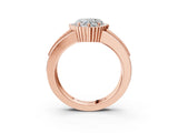 Rose gold Heart Cut Halo Pave Band Four-Prong Ring_63