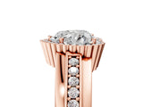 Rose gold Heart Cut Halo Pave Band Four-Prong Ring_65