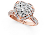 Rose gold Heart Cut Halo Pave Band Four-Prong Setting Ring_21