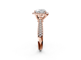 Rose gold Heart Cut Halo Pave Band Four-Prong Setting Ring_22
