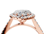 Rose gold Heart Cut Halo Pave Diamond Engagement Ring with Four-Prong Setting_7