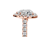 Rose gold Heart Cut Halo Pave Diamond Engagement Ring with Four-Prong Setting_8