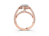 Rose gold Heart Cut Halo Pave Split Shank Prong Setting Ring_35
