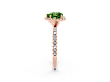 Rose gold Heart Cut Halo Round Diamond Pavé Band Four-Prong Ring_2