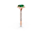 Rose gold Heart Cut Halo Round Diamond Pavé Band Four-Prong Ring_2