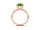 Rose gold Heart Cut Halo Round Diamond Pavé Band Four-Prong Ring_3