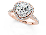 Rose gold Heart Cut Halo Round Diamond Pavé Band with Four-Prong Setting_1