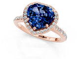 Rose gold Heart Cut Halo Round Diamond Pavé Band with Four-Prong Setting_1