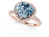 Rose gold Heart Cut Halo Round Diamond Pavé Band with Four-Prong Setting_1