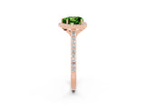 Rose gold Heart Cut Halo Round Diamond Pavé Band with Four-Prong Setting_2