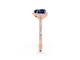 Rose gold Heart Cut Halo Round Diamond Pavé Band with Four-Prong Setting_2