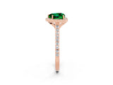Rose gold Heart Cut Halo Round Diamond Pavé Band with Four-Prong Setting_2