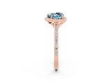 Rose gold Heart Cut Halo Round Diamond Pavé Band with Four-Prong Setting_2