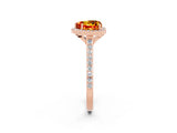 Rose gold Heart Cut Halo Round Diamond Pavé Band with Four-Prong Setting_2