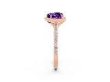 Rose gold Heart Cut Halo Round Diamond Pavé Band with Four-Prong Setting_2