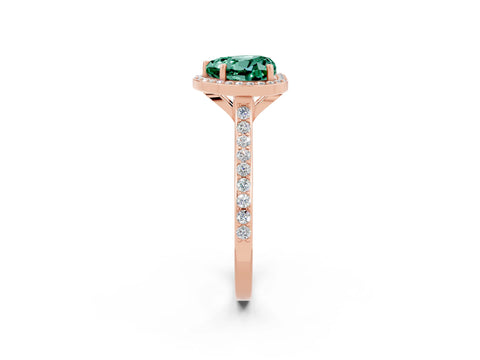 Rose gold Heart Cut Halo Round Diamond Pavé Band with Four-Prong Setting_2