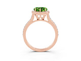 Rose gold Heart Cut Halo Round Diamond Pavé Band with Four-Prong Setting_3