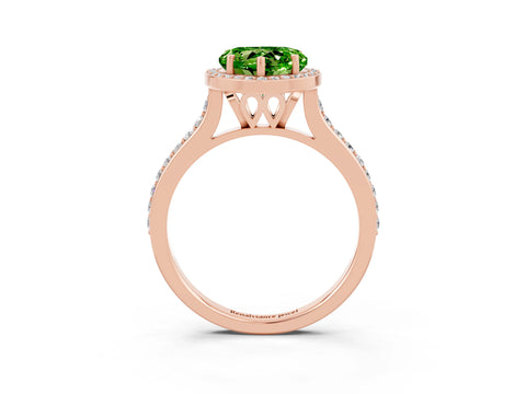 Rose gold Heart Cut Halo Round Diamond Pavé Band with Four-Prong Setting_3