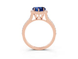 Rose gold Heart Cut Halo Round Diamond Pavé Band with Four-Prong Setting_3