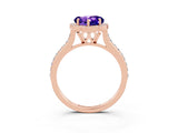 Rose gold Heart Cut Halo Round Diamond Pavé Band with Four-Prong Setting_3