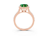 Rose gold Heart Cut Halo Round Diamond Pavé Band with Four-Prong Setting_3