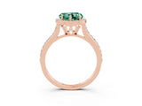 Rose gold Heart Cut Halo Round Diamond Pavé Band with Four-Prong Setting_3