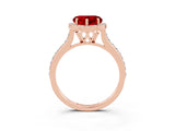 Rose gold Heart Cut Halo Round Diamond Pavé Band with Four-Prong Setting_3