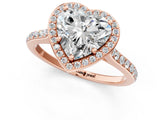 Rose gold Heart Cut Halo Round Diamond Pavé Band with Four-Prong Setting_4