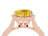 Rose gold Heart Cut Halo Round Diamond Pavé Band with Four-Prong Setting_4