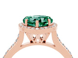 Rose gold Heart Cut Halo Round Diamond Pavé Band with Four-Prong Setting_4