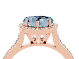 Rose gold Heart Cut Halo Round Diamond Pavé Band with Four-Prong Setting_4