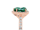 Rose gold Heart Cut Halo Round Diamond Pavé Band with Four-Prong Setting_5