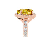 Rose gold Heart Cut Halo Round Diamond Pavé Band with Four-Prong Setting_5