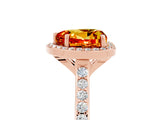 Rose gold Heart Cut Halo Round Diamond Pavé Band with Four-Prong Setting_5