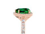 Rose gold Heart Cut Halo Round Diamond Pavé Band with Four-Prong Setting_5