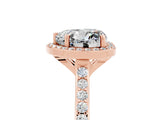 Rose gold Heart Cut Halo Round Diamond Pavé Band with Four-Prong Setting_5