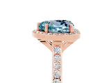 Rose gold Heart Cut Halo Round Diamond Pavé Band with Four-Prong Setting_5
