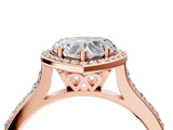 Rose gold Heart Cut Halo Round Diamond Pavé Band with Four-Prong Setting_7