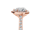 Rose gold Heart Cut Halo Round Diamond Pavé Band with Four-Prong Setting_8