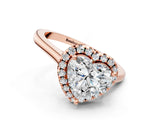 Rose gold Heart Cut Halo Round Diamond Solitaire Engagement Ring with Pave Band and Four-Prong Setting_20