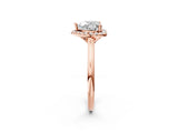 Rose gold Heart Cut Halo Round Diamond Solitaire Engagement Ring with Pave Band and Four-Prong Setting_22