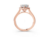 Rose gold Heart Cut Halo Round Diamond Solitaire Engagement Ring with Pave Band and Four-Prong Setting_23