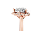 Rose gold Heart Cut Halo Round Diamond Solitaire Engagement Ring with Pave Band and Four-Prong Setting_25